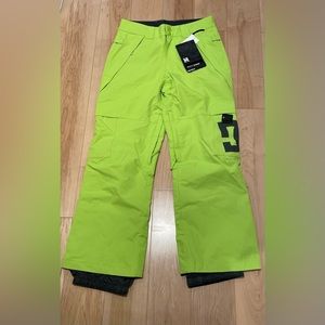 NEW DC Factor Kids Snow Ski Snowboard Shell Pants Lime Green Size L